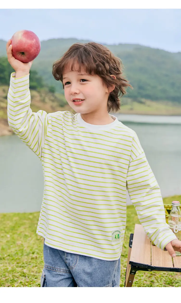Boys Striped Long Sleeve T-Shirt with Jeans Set — feature 5