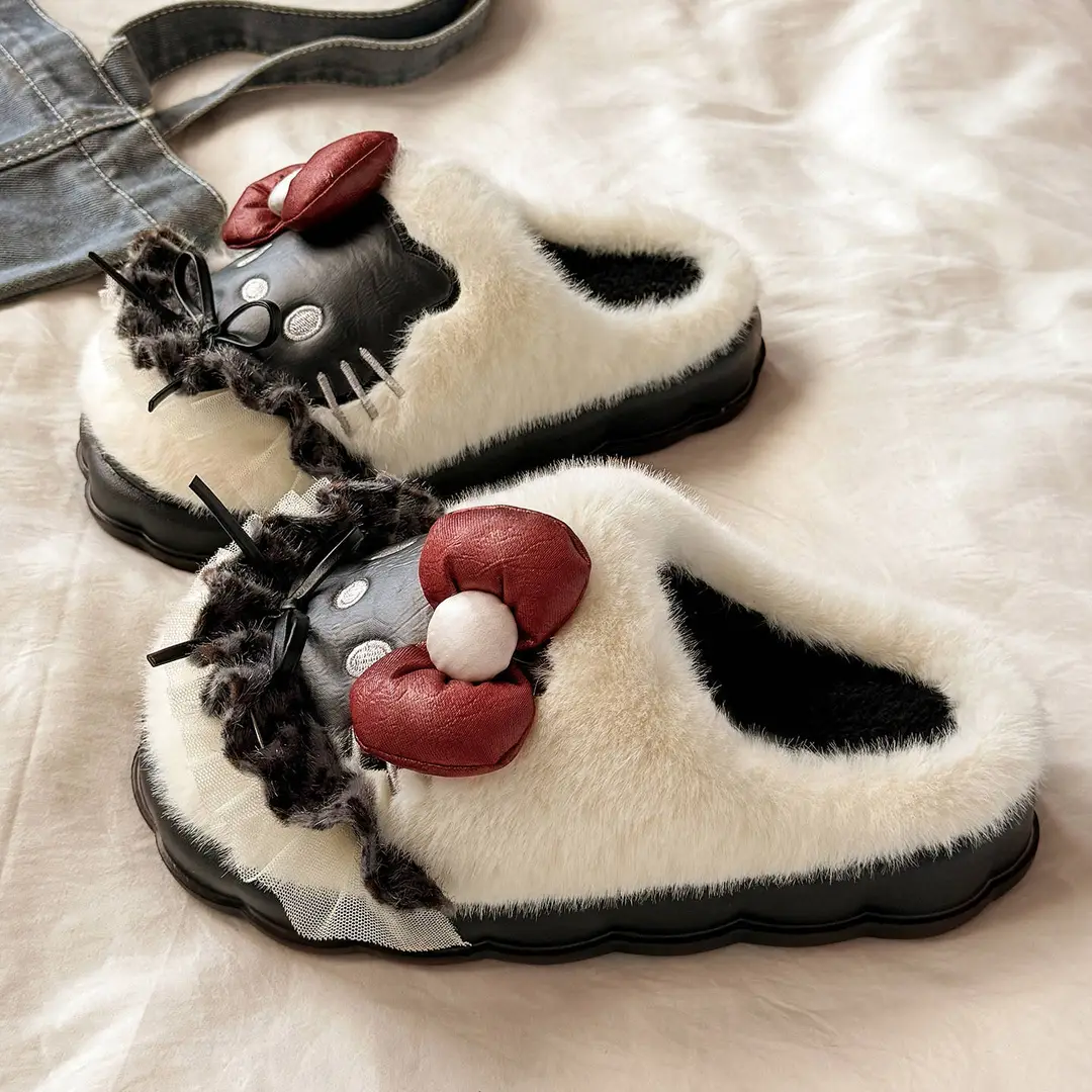 Hellokitty Cat Cotton Slippers Women's 2025 New Winter Ip Co-Branded Warm Anti-Slip Fleece-Lined Thickeneded Cotton Slippers - Image 5