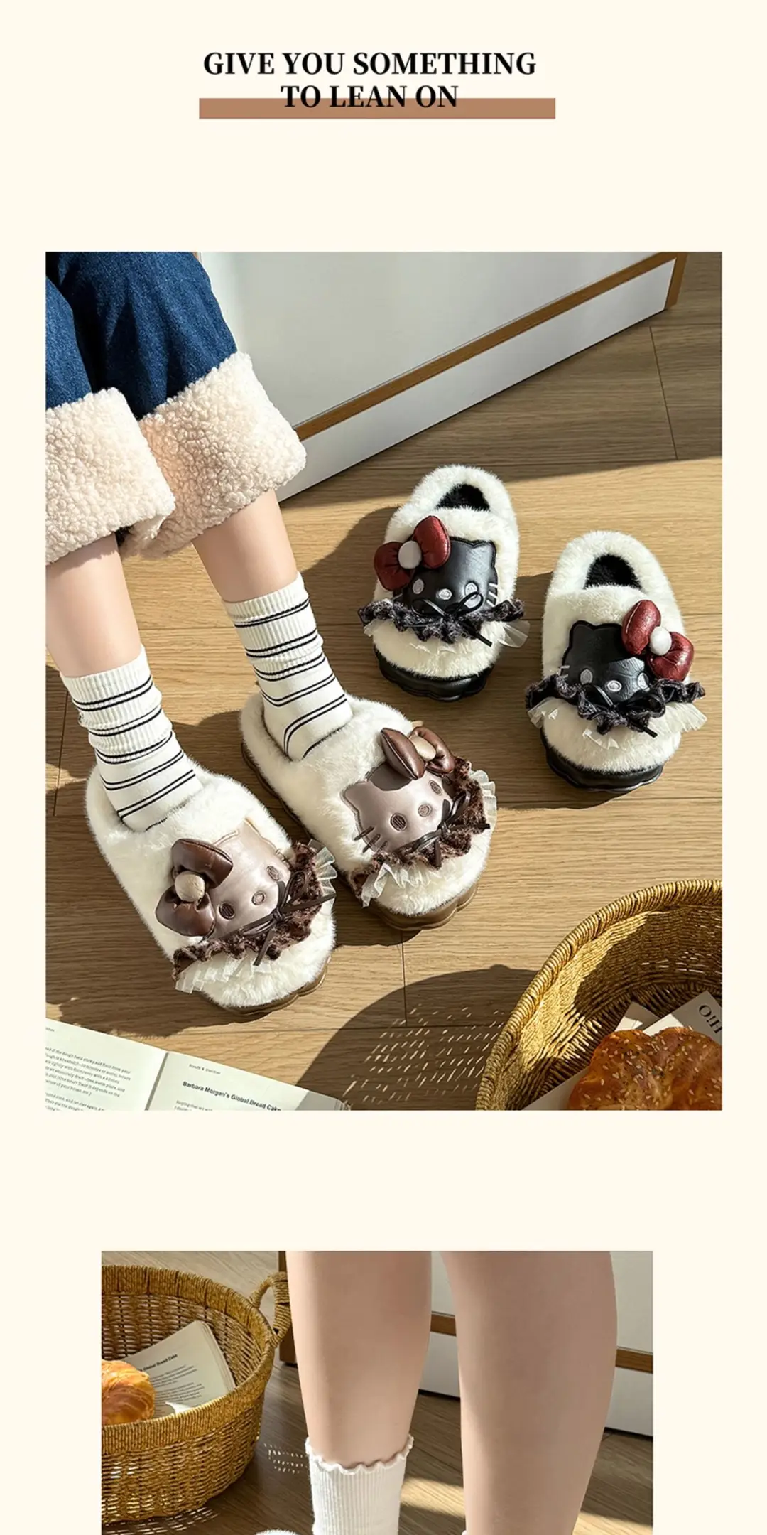 Hellokitty Cat Cotton Slippers Women's 2025 New Winter Ip Co-Branded Warm Anti-Slip Fleece-Lined Thickeneded Cotton Slippers — feature 1