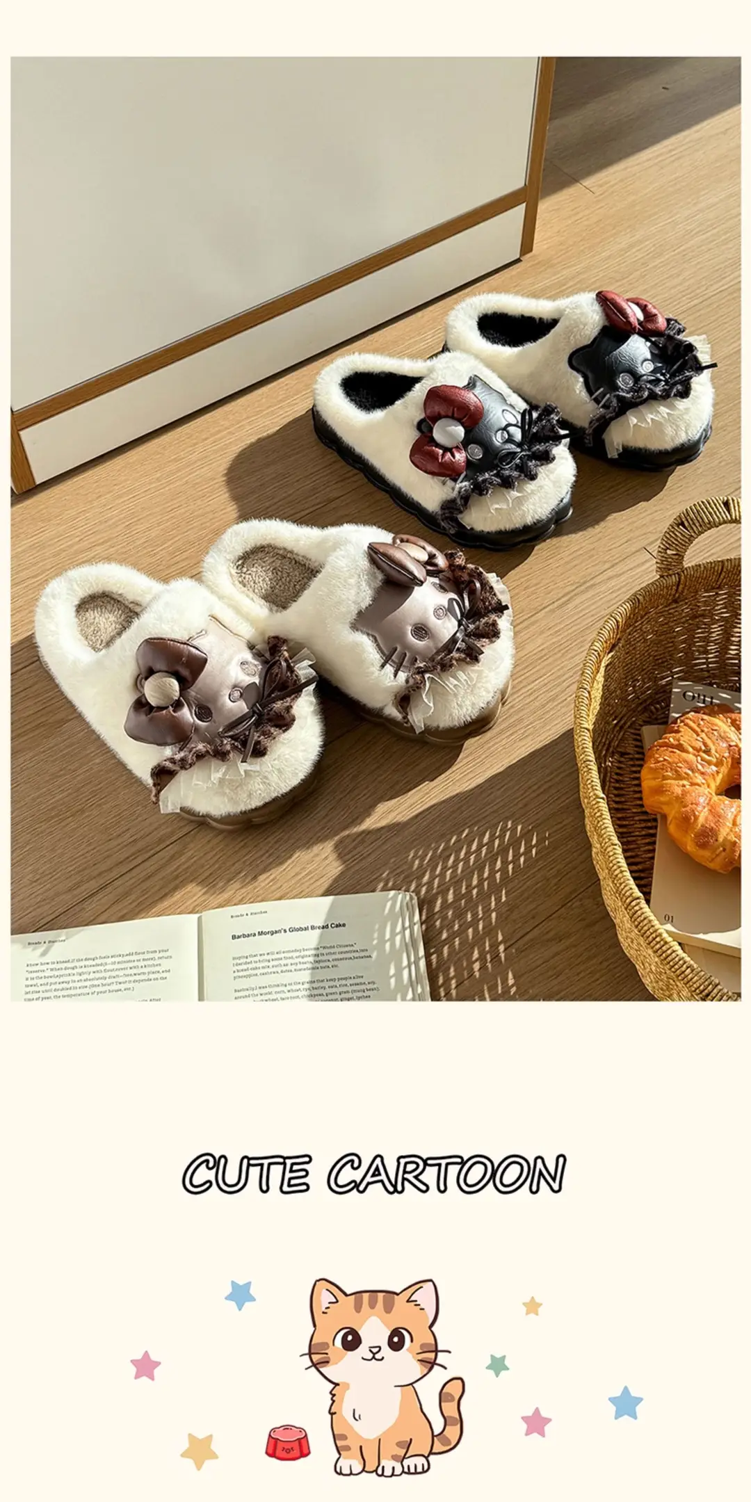 Hellokitty Cat Cotton Slippers Women's 2025 New Winter Ip Co-Branded Warm Anti-Slip Fleece-Lined Thickeneded Cotton Slippers — feature 11