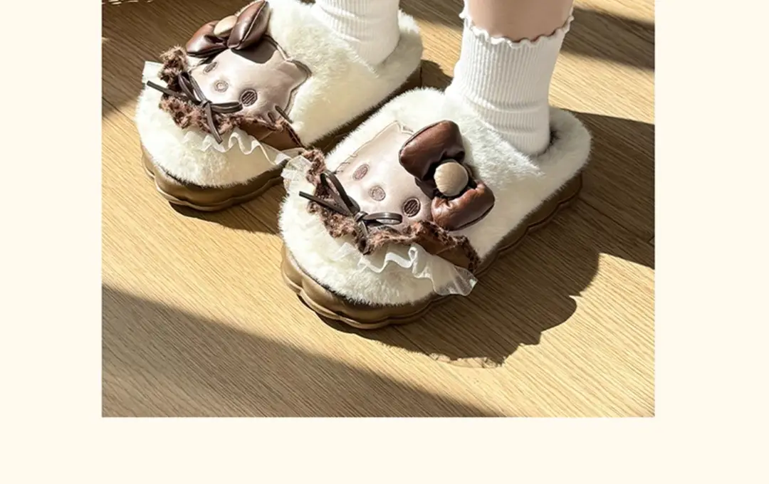 Hellokitty Cat Cotton Slippers Women's 2025 New Winter Ip Co-Branded Warm Anti-Slip Fleece-Lined Thickeneded Cotton Slippers — feature 2
