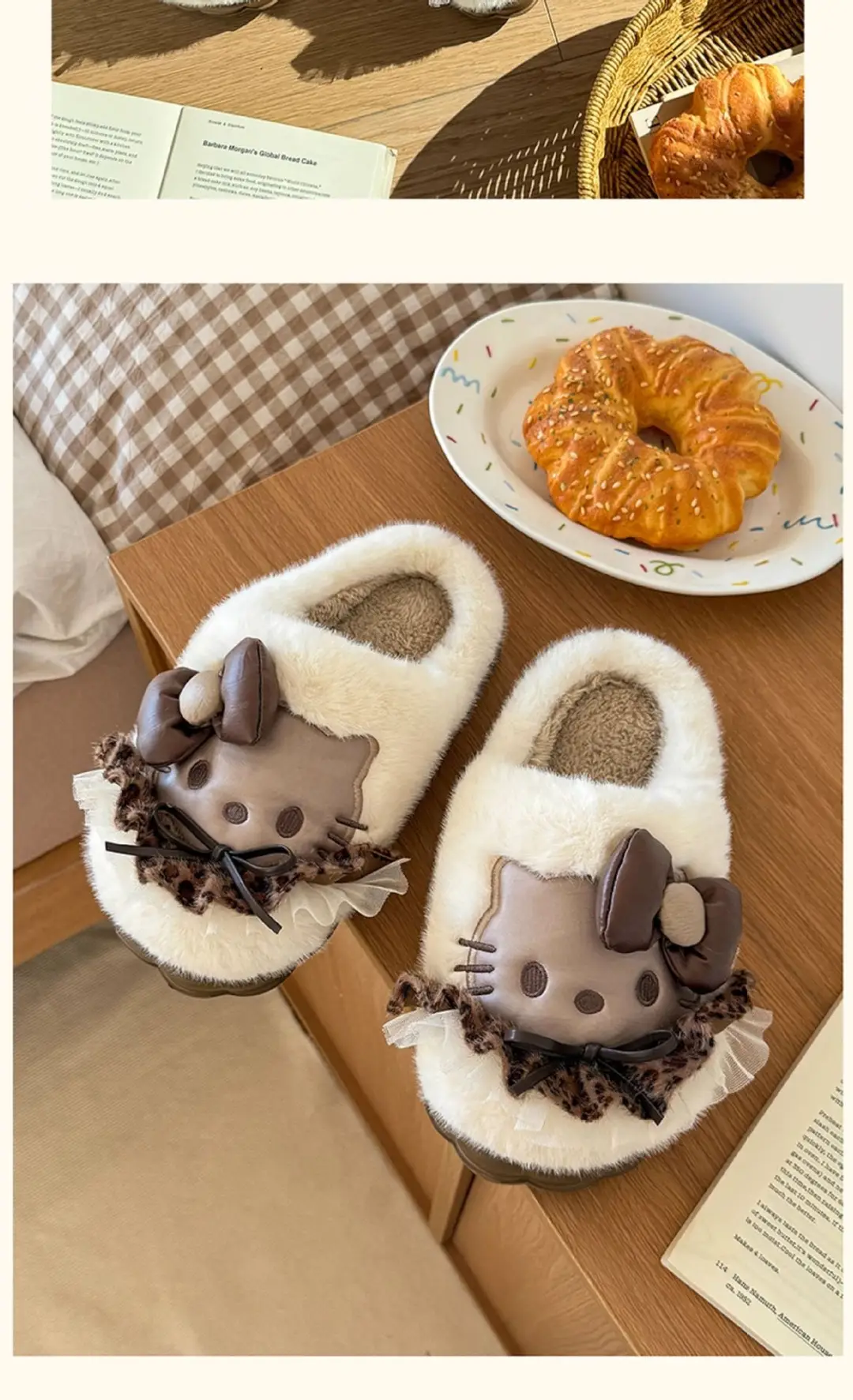 Hellokitty Cat Cotton Slippers Women's 2025 New Winter Ip Co-Branded Warm Anti-Slip Fleece-Lined Thickeneded Cotton Slippers — feature 7