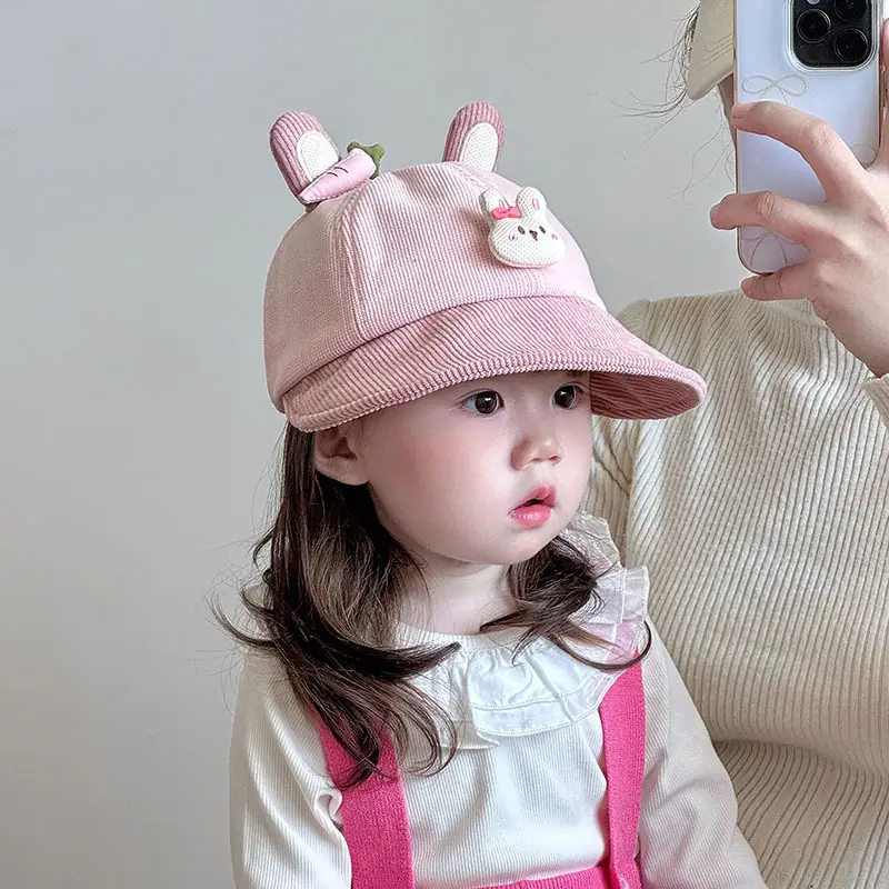Kids Cute Rabbit Hat Autumn Winter Warm Windproof Large Bristle - Image 6
