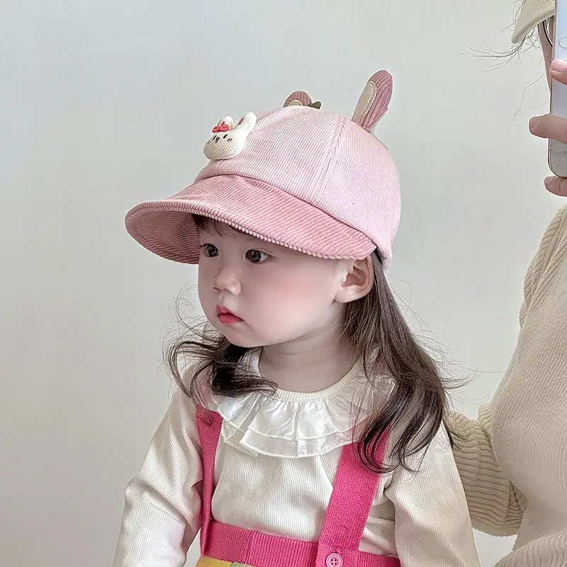 Kids Cute Rabbit Hat Autumn Winter Warm Windproof Large Bristle - Image 7