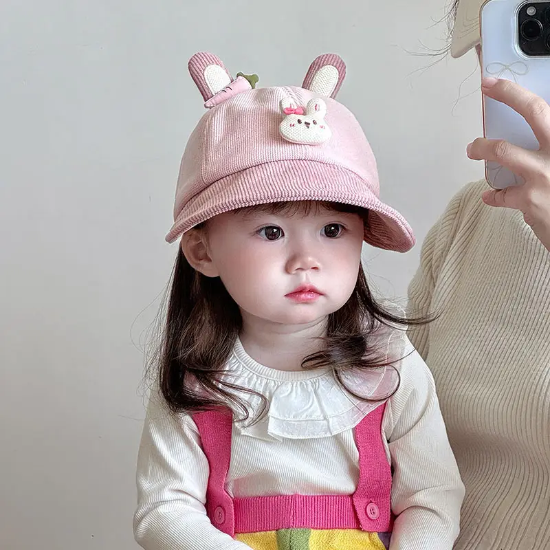 Kids Cute Rabbit Hat Autumn Winter Warm Windproof Large Bristle - Image 8