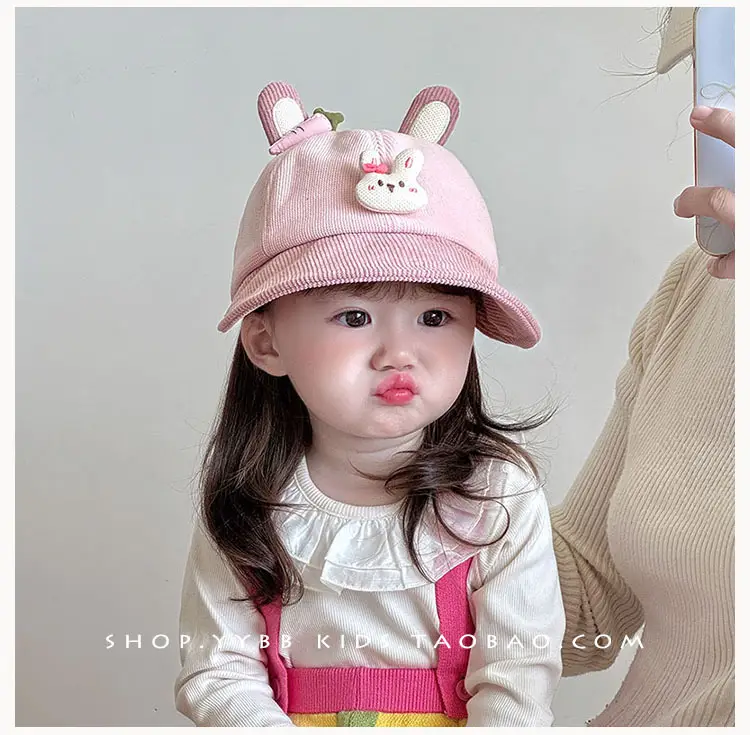 Kids Cute Rabbit Hat Autumn Winter Warm Windproof Large Bristle — feature 1