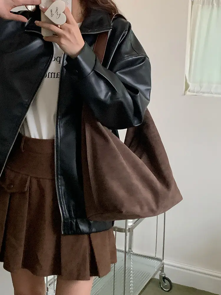 Korean Style Suede Tote Bag for Women 2026 Large Capacity - Image 5
