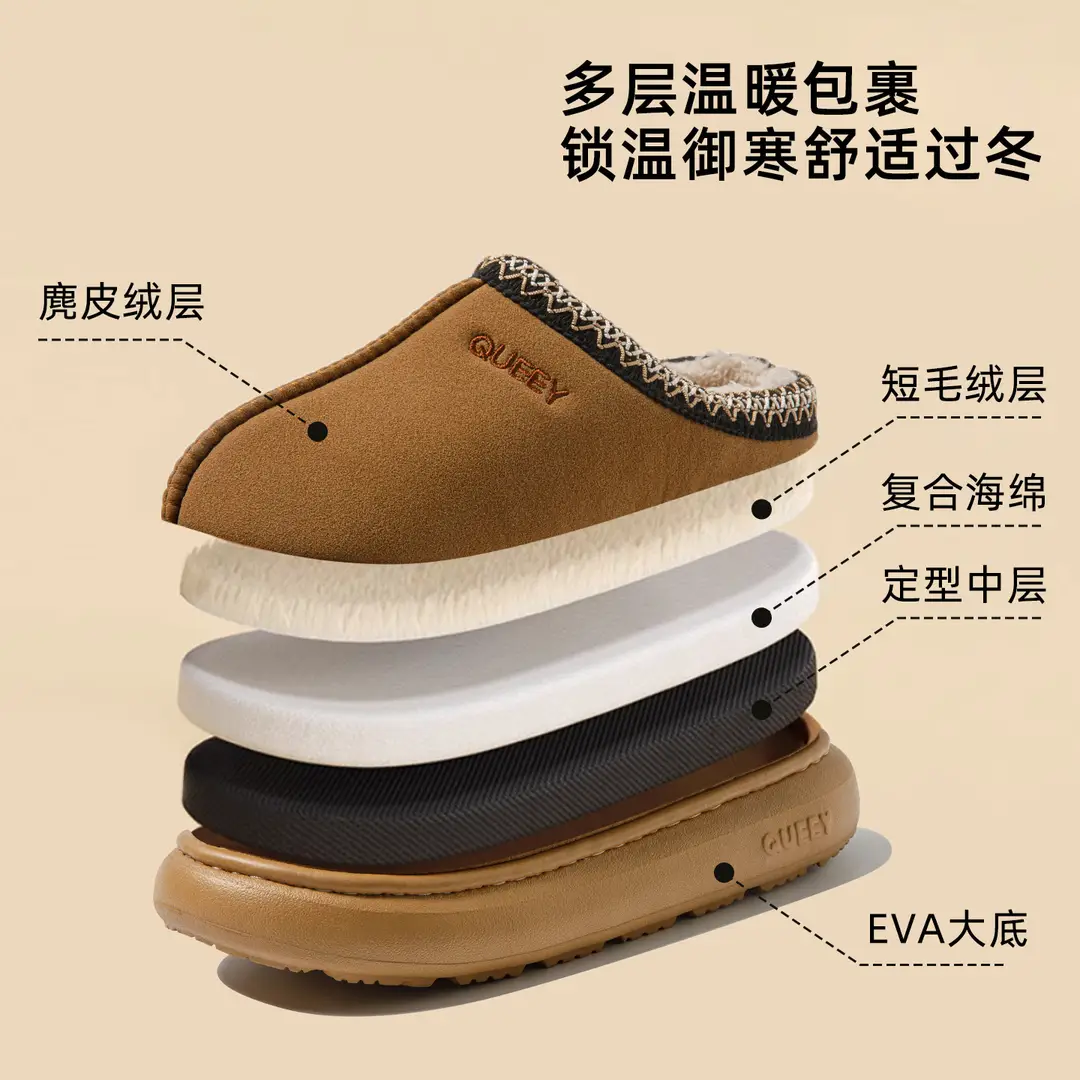 2026 New Style Cotton Slippers for Women, Winter Indoor Home Thick-Soled Outdoor Wear, Arctic Velvet Warm and Odor-Resistant Luxury Cotton Slippers - Image 7