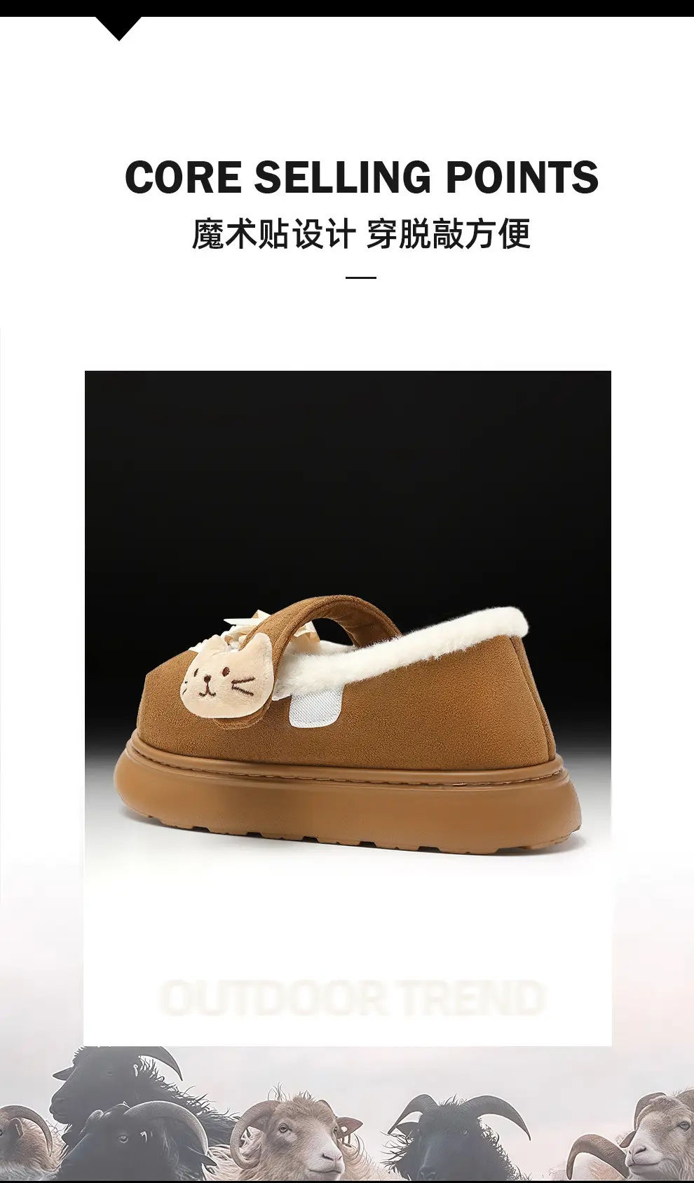 Cotton Shoes for Women to Wear Outside in Autumn and Winter 2025 New Indoor Cute Thick-Soled Warm Plush Bag Heel Cotton Shoes for Outdoor Use — feature 2