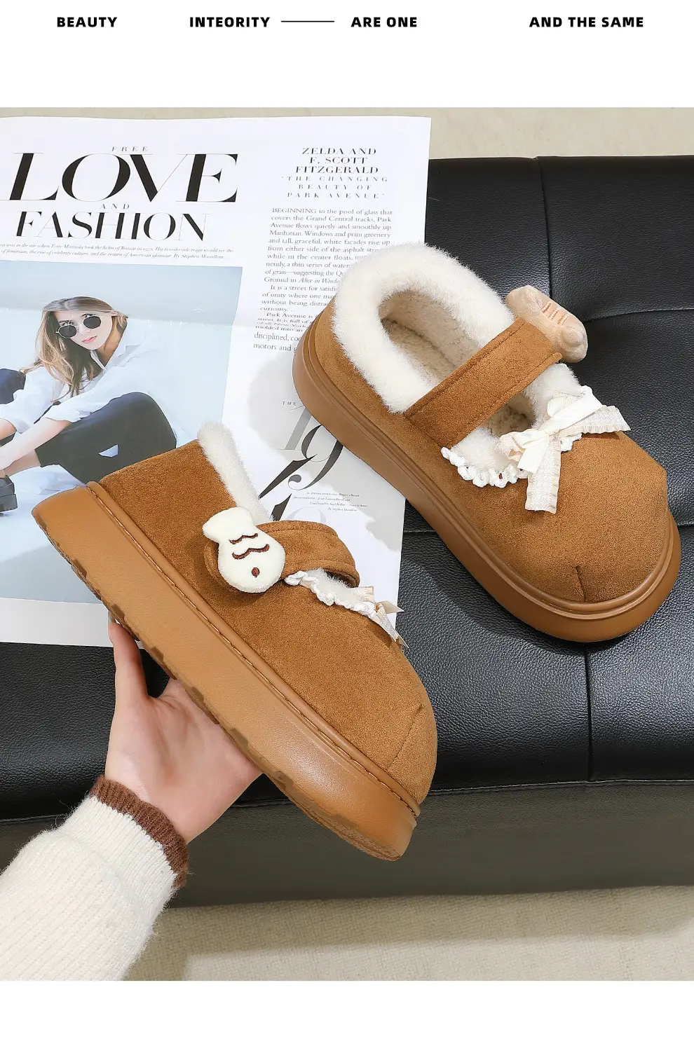 Cotton Shoes for Women to Wear Outside in Autumn and Winter 2025 New Indoor Cute Thick-Soled Warm Plush Bag Heel Cotton Shoes for Outdoor Use — feature 6