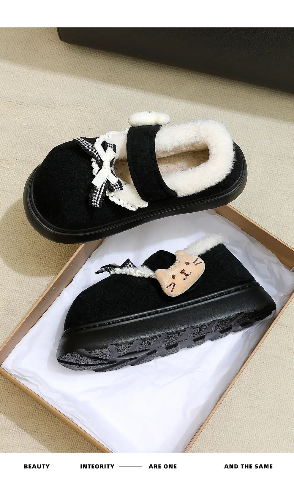 Cotton Shoes for Women to Wear Outside in Autumn and Winter 2025 New Indoor Cute Thick-Soled Warm Plush Bag Heel Cotton Shoes for Outdoor Use — feature 8