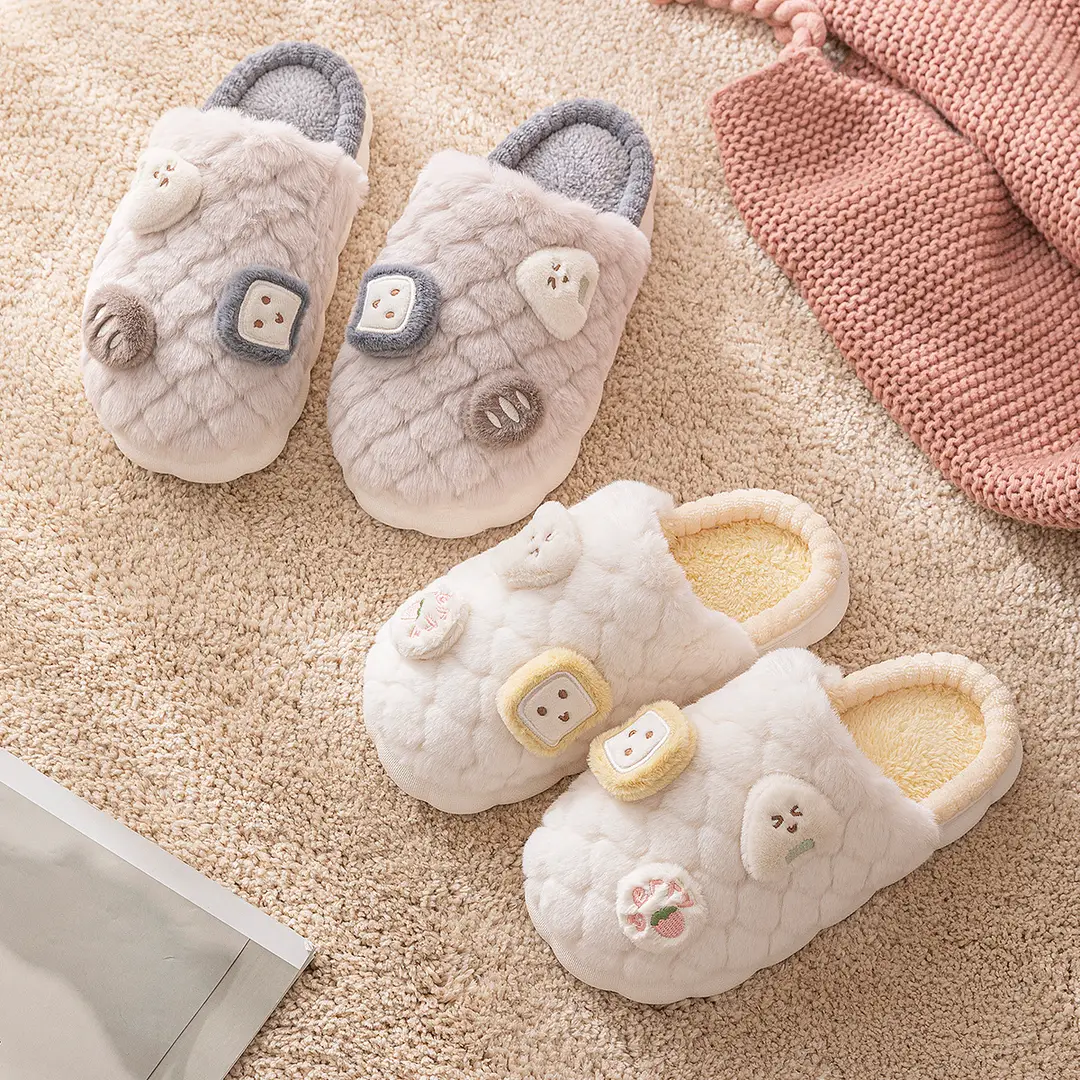 Cute Plush Slippers for Women Winter 2025 New Home Indoor Warm Fleece-Lined Cotton Slippers for Men Anti-Slip Soft Bottom - Image 7