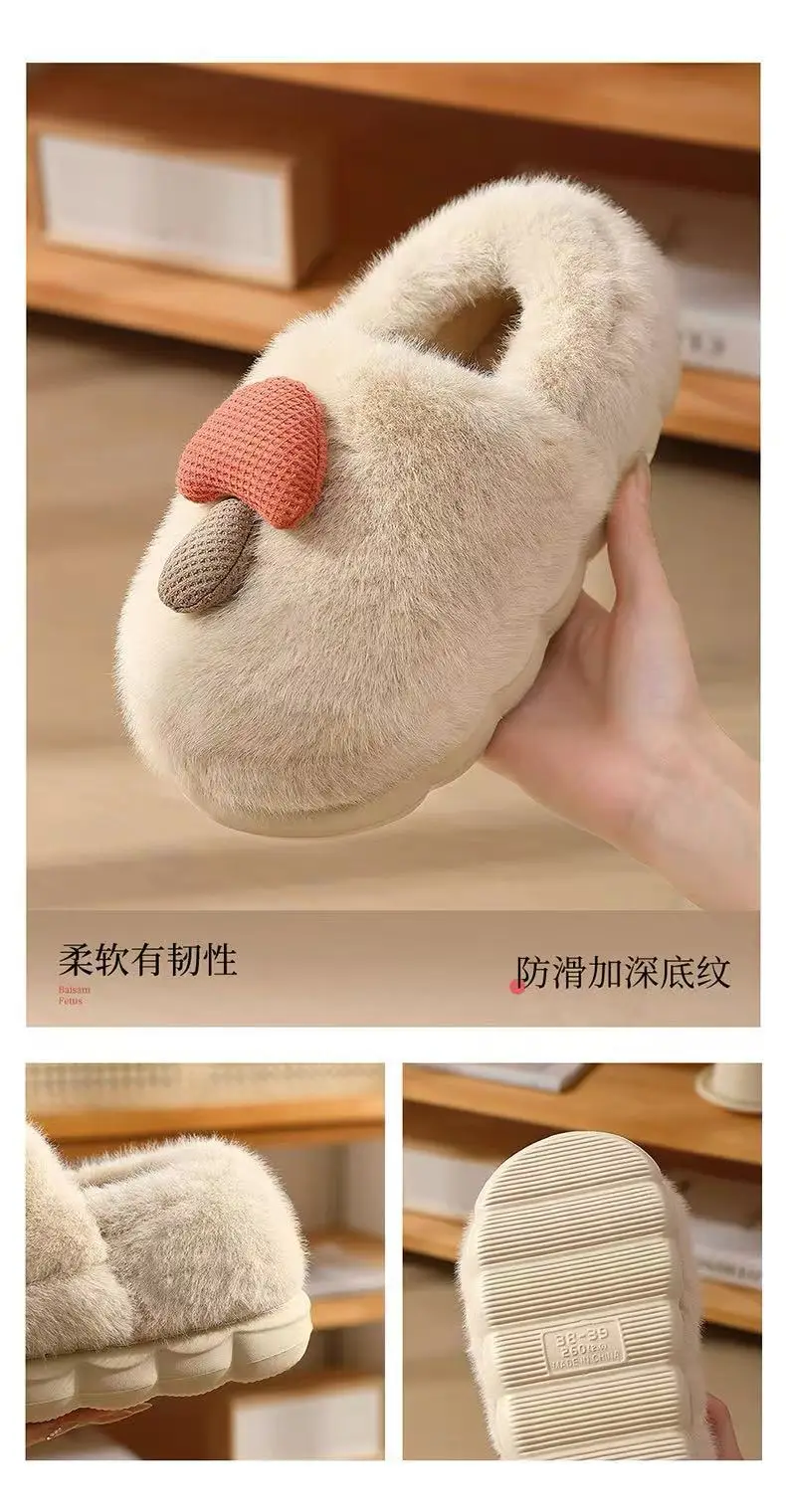Stuffed Cotton Slippers for Women Winter Thick-Soled Bags and Warm 2025 New Home Indoor Thickeneded Cotton Shoes for Women — feature 9