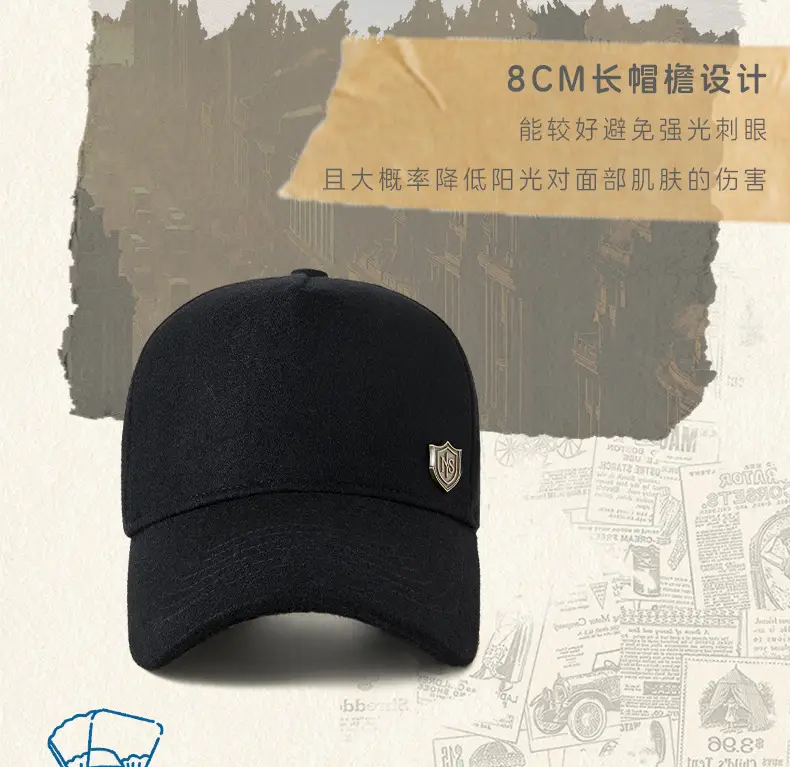 Warm Woolen Baseball Cap for Men Women Winter Sun Hat — feature 7