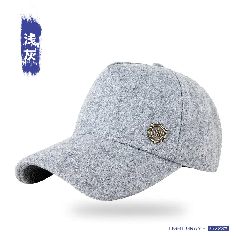Warm Woolen Baseball Cap for Men Women Winter Sun Hat - Image 3