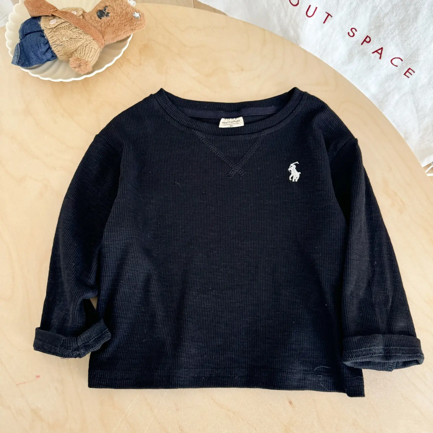 Ningli Boys Long Sleeve T-Shirt White Embroidered Base - Image 2