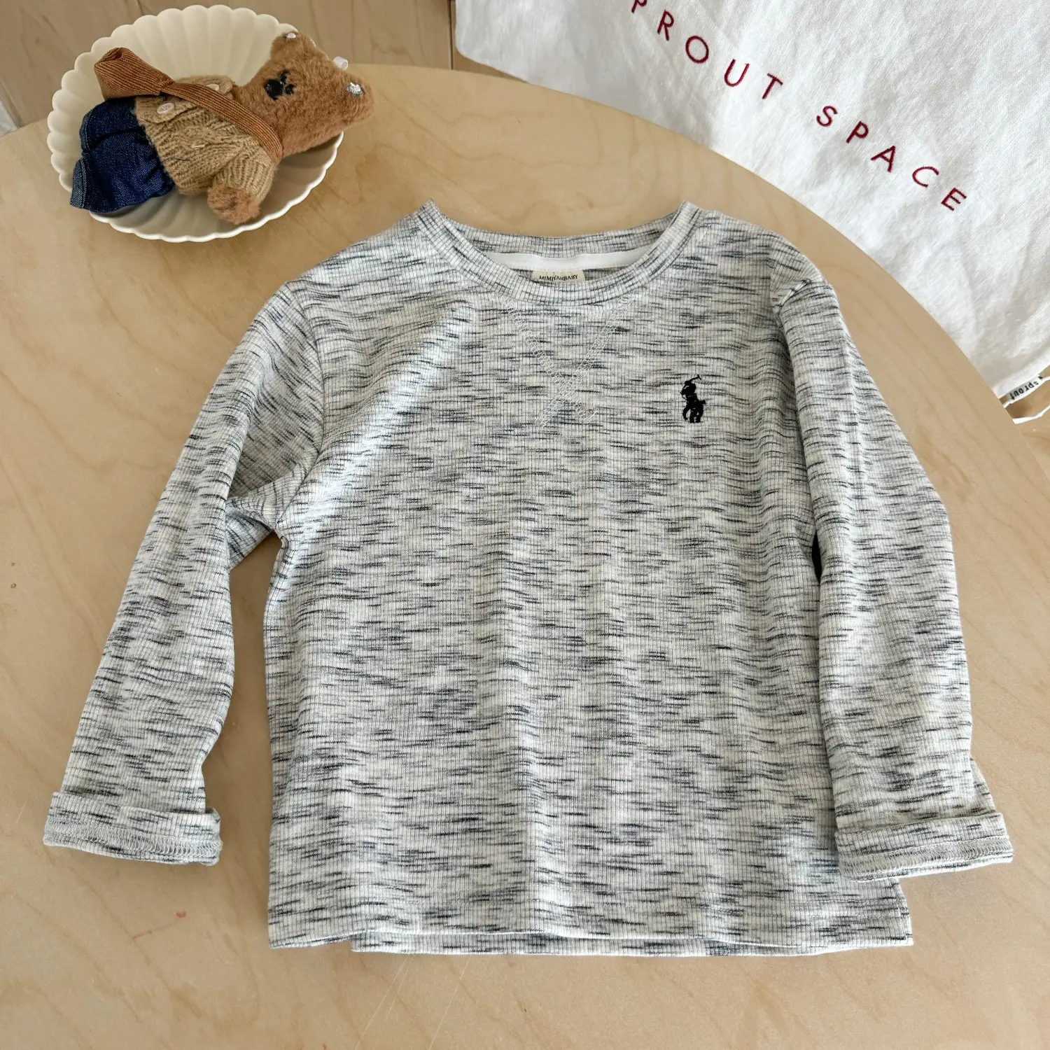 Ningli Boys Long Sleeve T-Shirt White Embroidered Base - Image 3