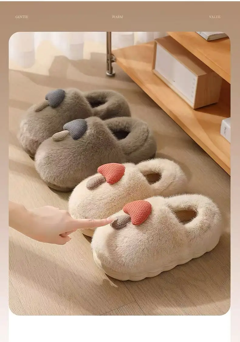 2025 Cotton Slippers for Women Autumn and Winter Bag Heel New Home Indoor Thick-Soled Non-Slip Plush Warm Cotton Shoes Plush — feature 3