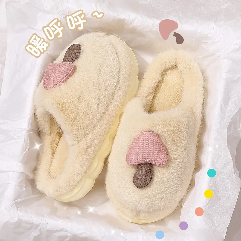 2025 Cotton Slippers for Women Autumn and Winter Bag Heel New Home Indoor Thick-Soled Non-Slip Plush Warm Cotton Shoes Plush - Image 2