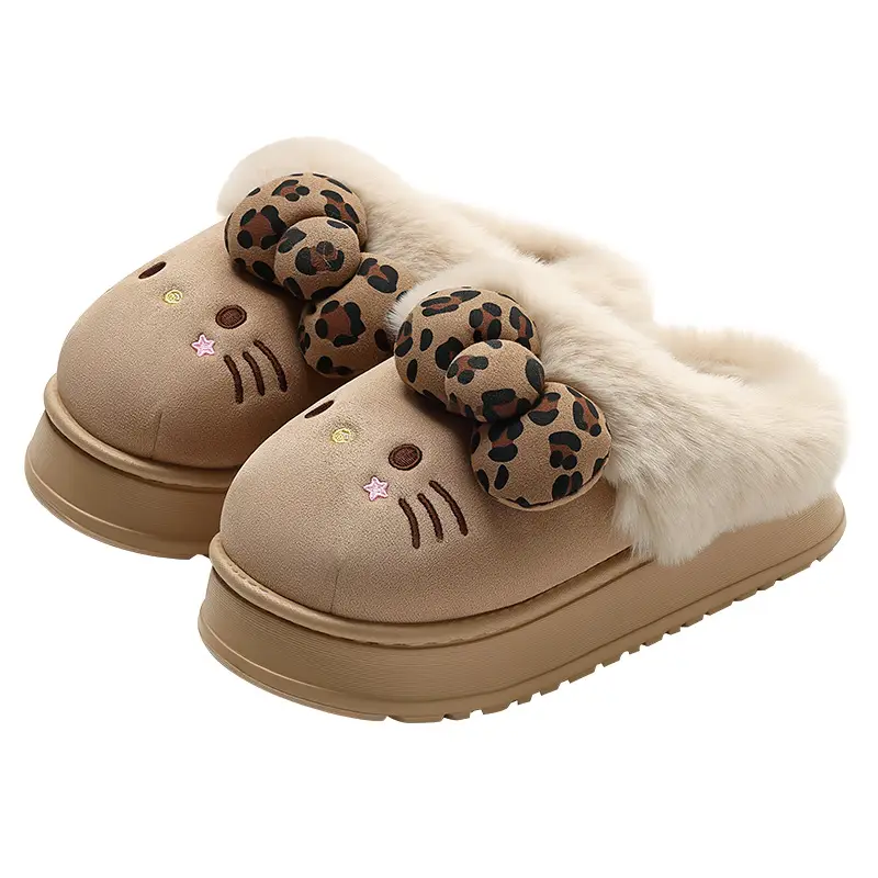 Thick-Soled Winter Cotton Slippers for Women, Cute and Warm, Suitable for Outdoor Wear, Plush Indoor Non-Slip Birkenstock-Style Cotton Slippers for Women, Wholesale - Image 14