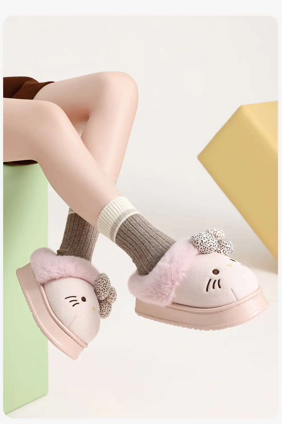 Thick-Soled Winter Cotton Slippers for Women, Cute and Warm, Suitable for Outdoor Wear, Plush Indoor Non-Slip Birkenstock-Style Cotton Slippers for Women, Wholesale — feature 11