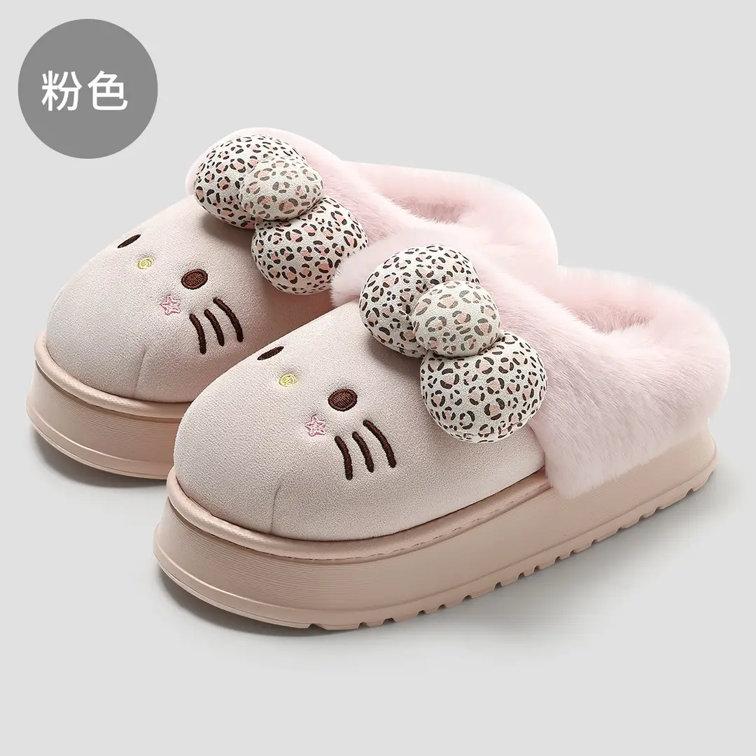 Thick-Soled Winter Cotton Slippers for Women, Cute and Warm, Suitable for Outdoor Wear, Plush Indoor Non-Slip Birkenstock-Style Cotton Slippers for Women, Wholesale - Image 3