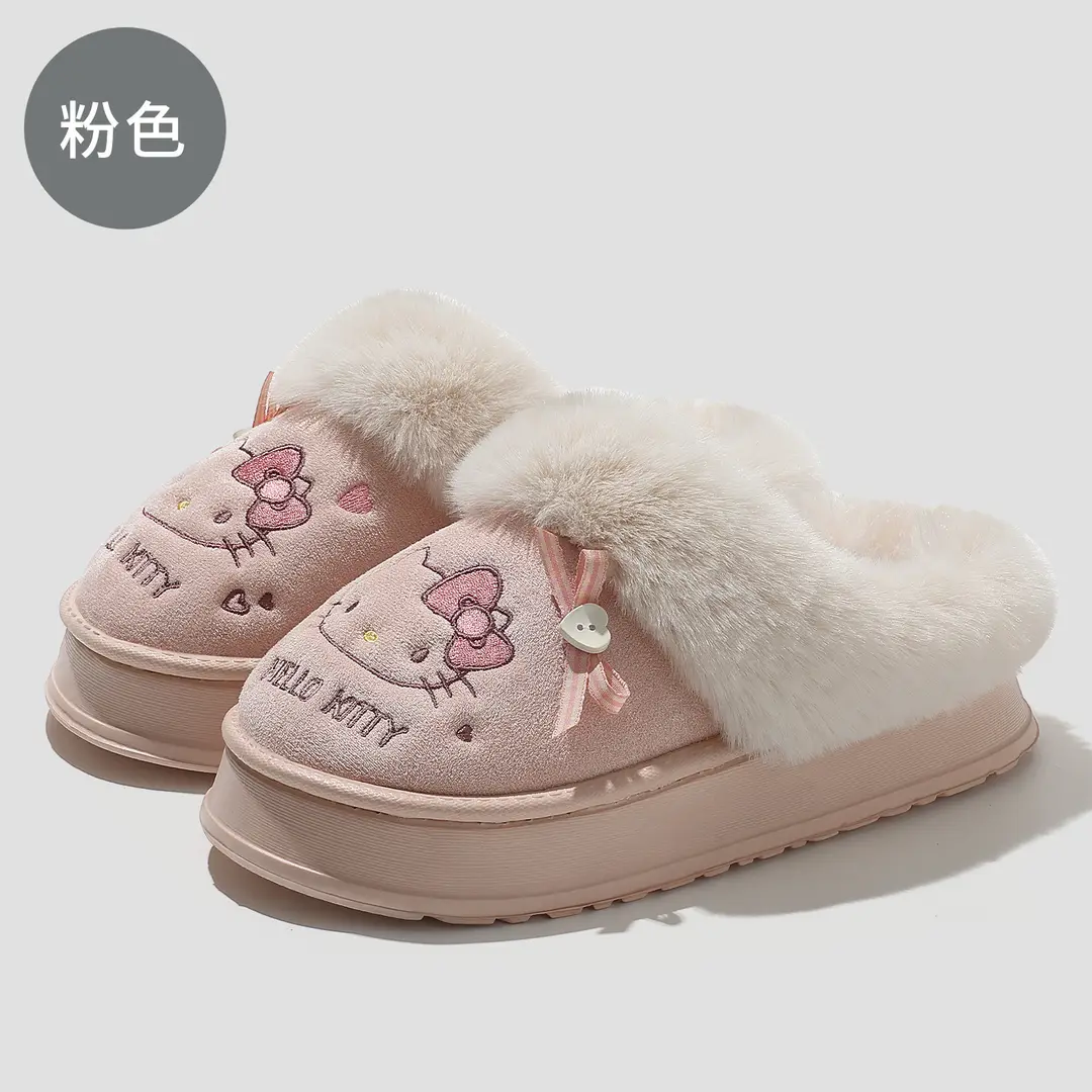 Thick-Soled Winter Cotton Slippers for Women, Cute and Warm, Suitable for Outdoor Wear, Plush Indoor Non-Slip Birkenstock-Style Cotton Slippers for Women, Wholesale - Image 4