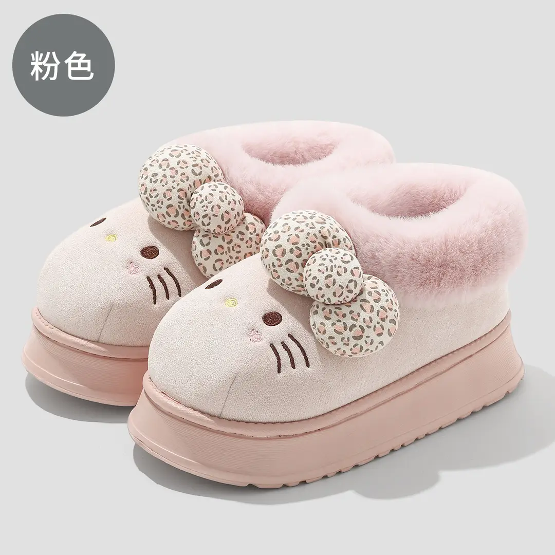 Thick-Soled Winter Cotton Slippers for Women, Cute and Warm, Suitable for Outdoor Wear, Plush Indoor Non-Slip Birkenstock-Style Cotton Slippers for Women, Wholesale - Image 7