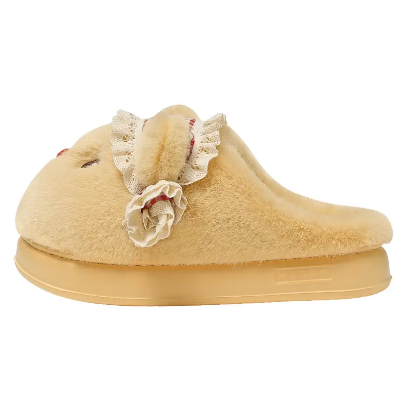 Thick-Soled Cotton Slippers for Women Winter Indoor Home Thick-Soled Plus Velvet Cotton Slippers Warm Non-Slip Wool Slippers Winter Wholesale