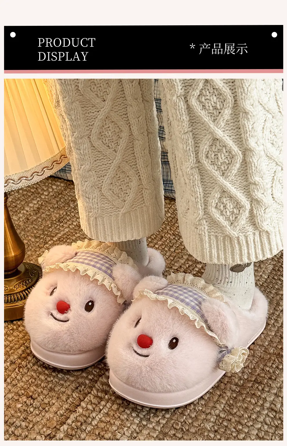 Thick-Soled Cotton Slippers for Women Winter Indoor Home Thick-Soled Plus Velvet Cotton Slippers Warm Non-Slip Wool Slippers Winter Wholesale — feature 17