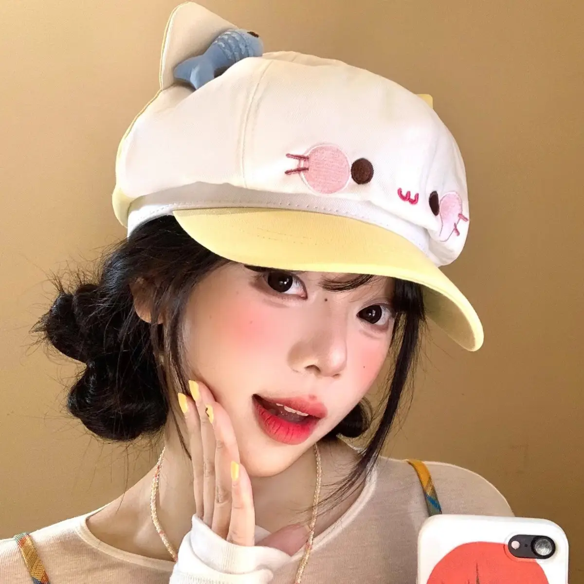 New Cat Cat Cap for Women Spring Autumn Cute Face Slimming - Image 4