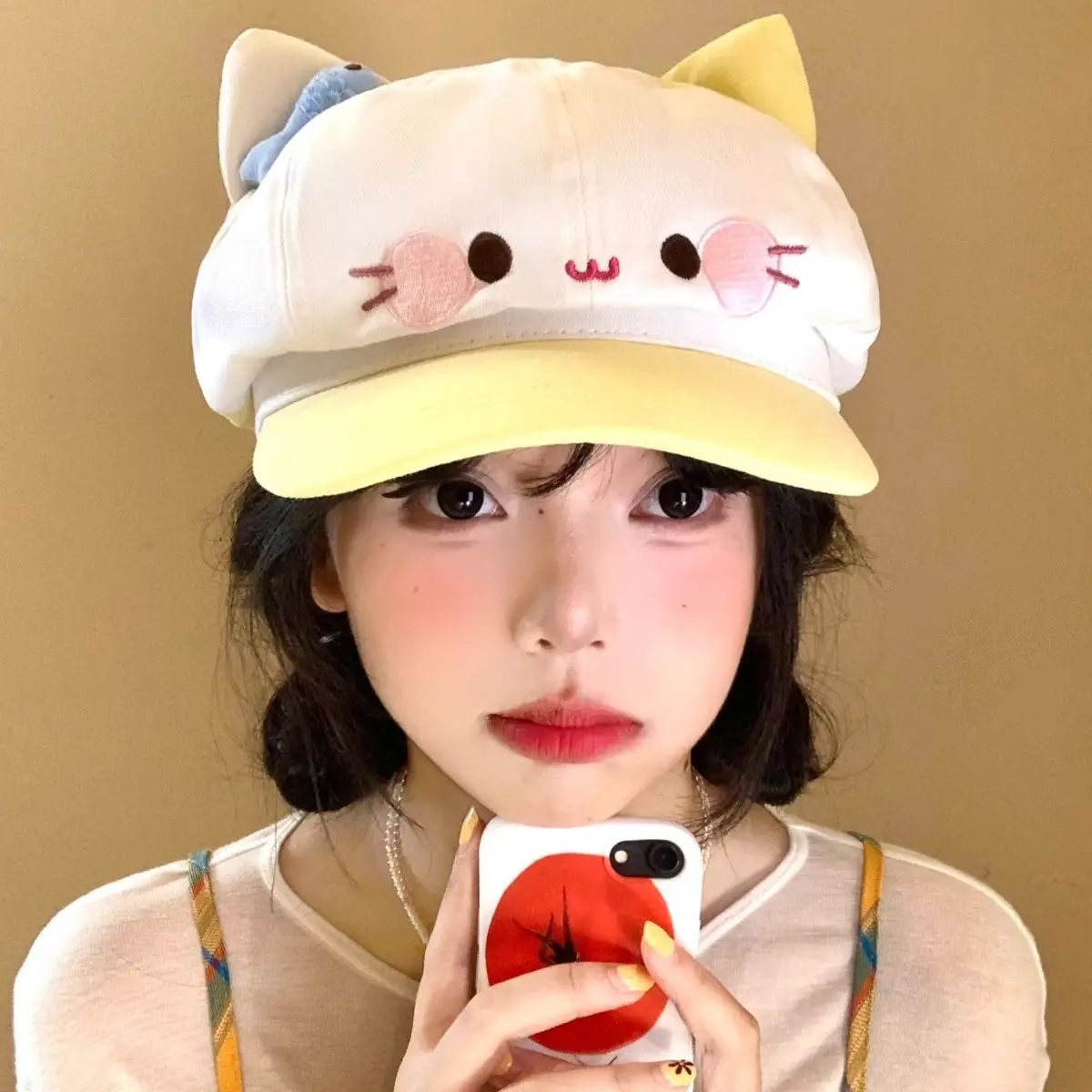 New Cat Cat Cap for Women Spring Autumn Cute Face Slimming - Image 5