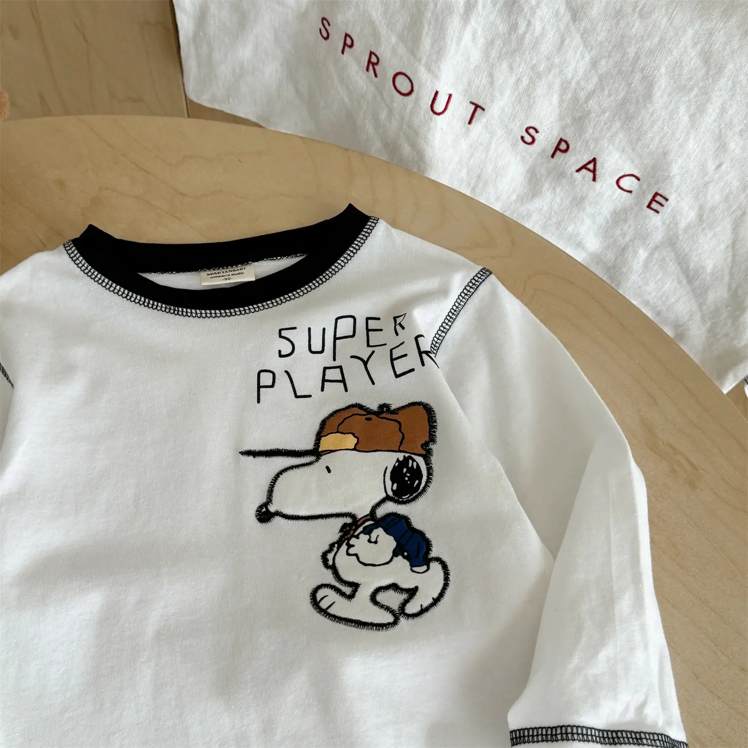 Japanese Cartoon Embroidered Boys T-Shirt White Long Sleeve — feature 12