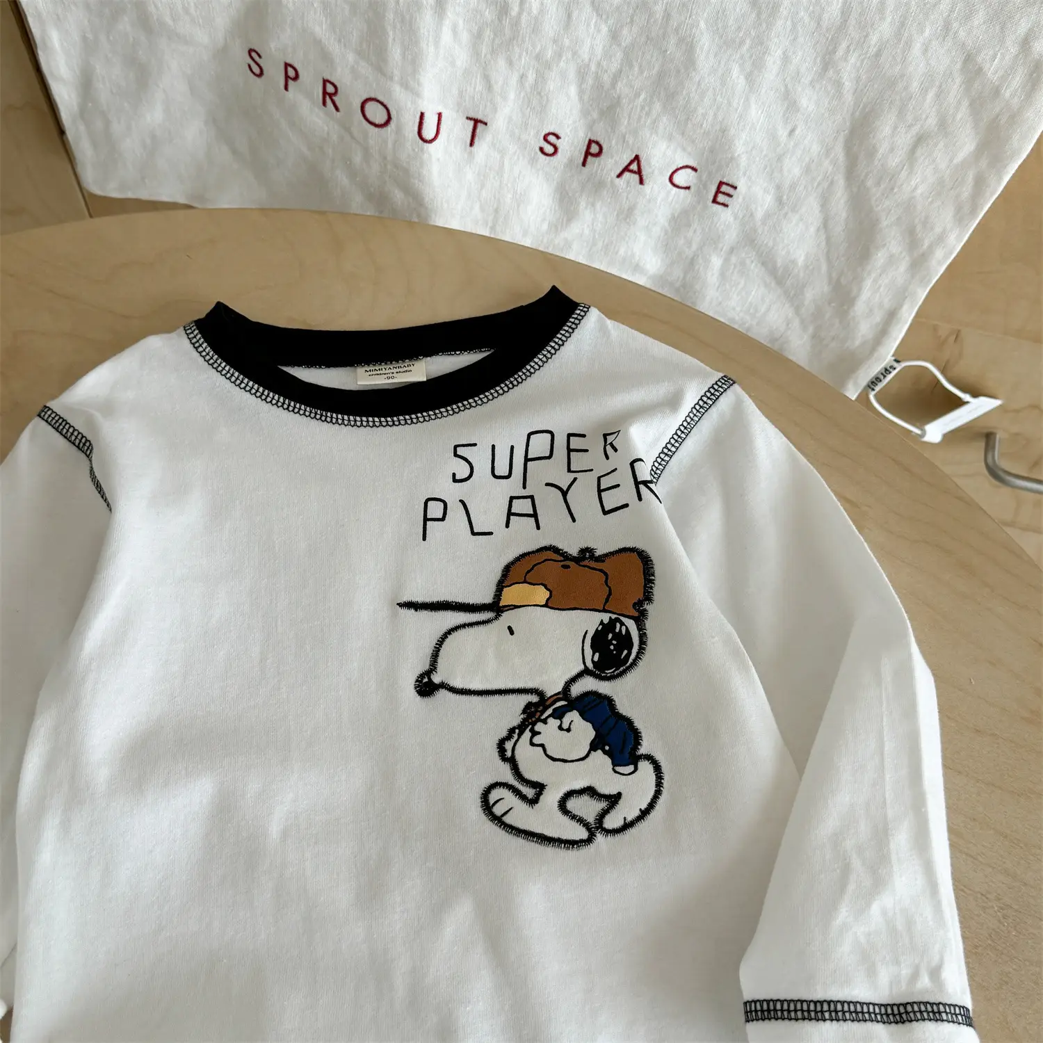 Japanese Cartoon Embroidered Boys T-Shirt White Long Sleeve — feature 9