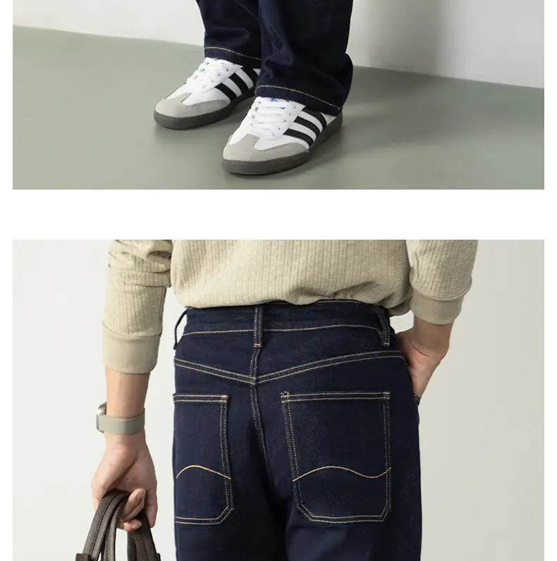 Men's Dark Blue Gilt Casual Jeans Autumn Winter 2025 — feature 18