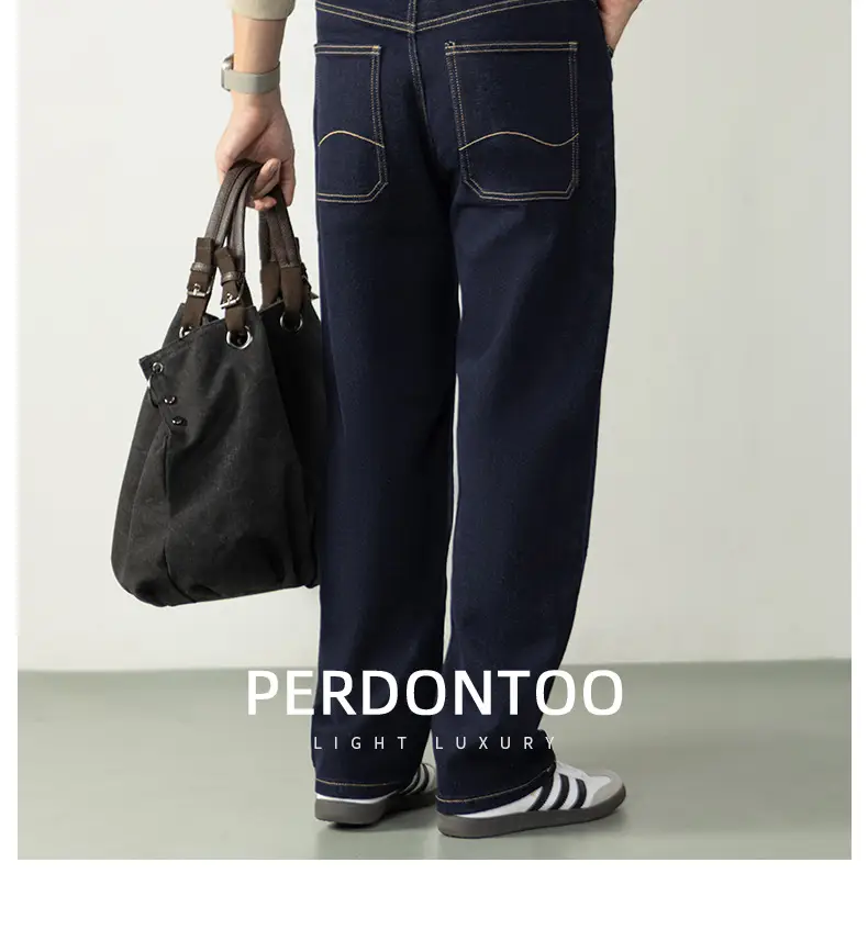 Men's Dark Blue Gilt Casual Jeans Autumn Winter 2025 — feature 2