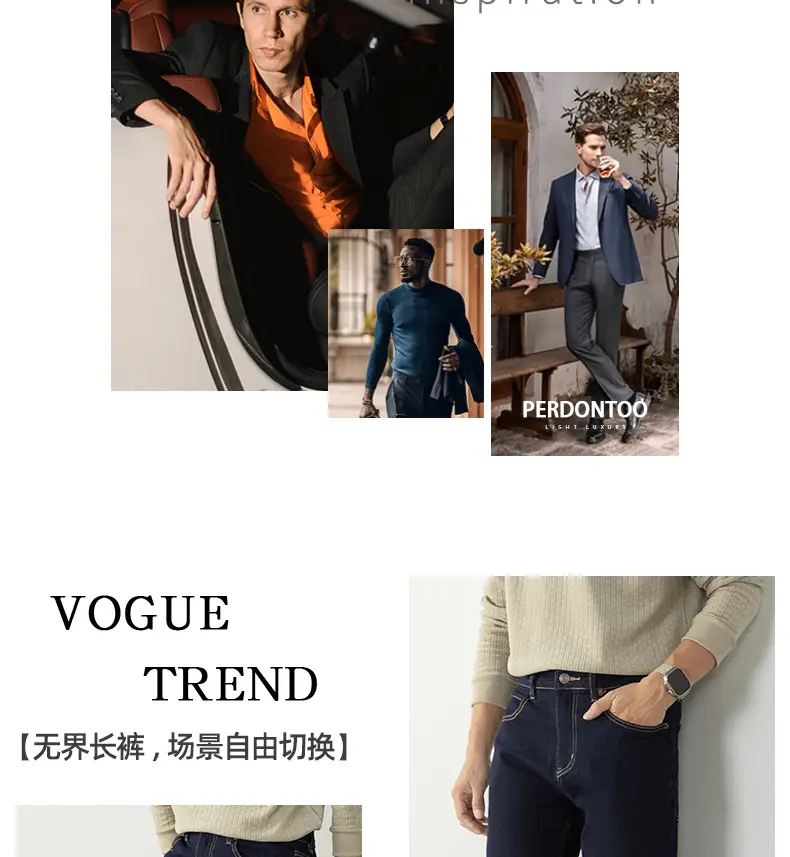 Men's Dark Blue Gilt Casual Jeans Autumn Winter 2025 — feature 4