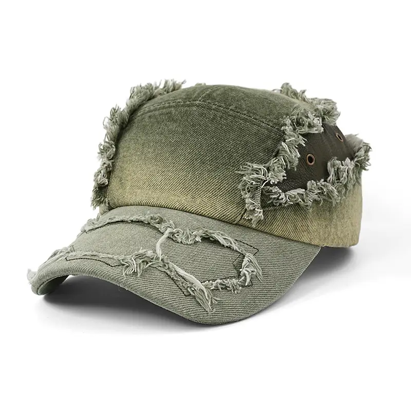 Denim Ripped Raw Edge Baseball Cap Men's Outdoor - Image 7