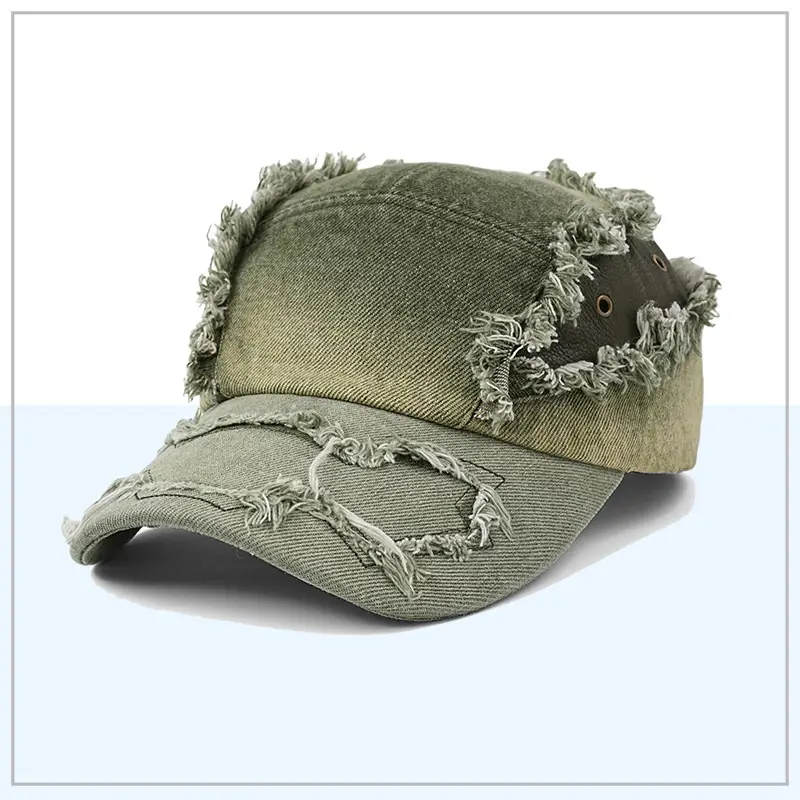Denim Ripped Raw Edge Baseball Cap Men's Outdoor - Image 3