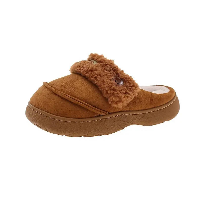 Women Winter Furry Slippers Brown Cross-Border - Image 8