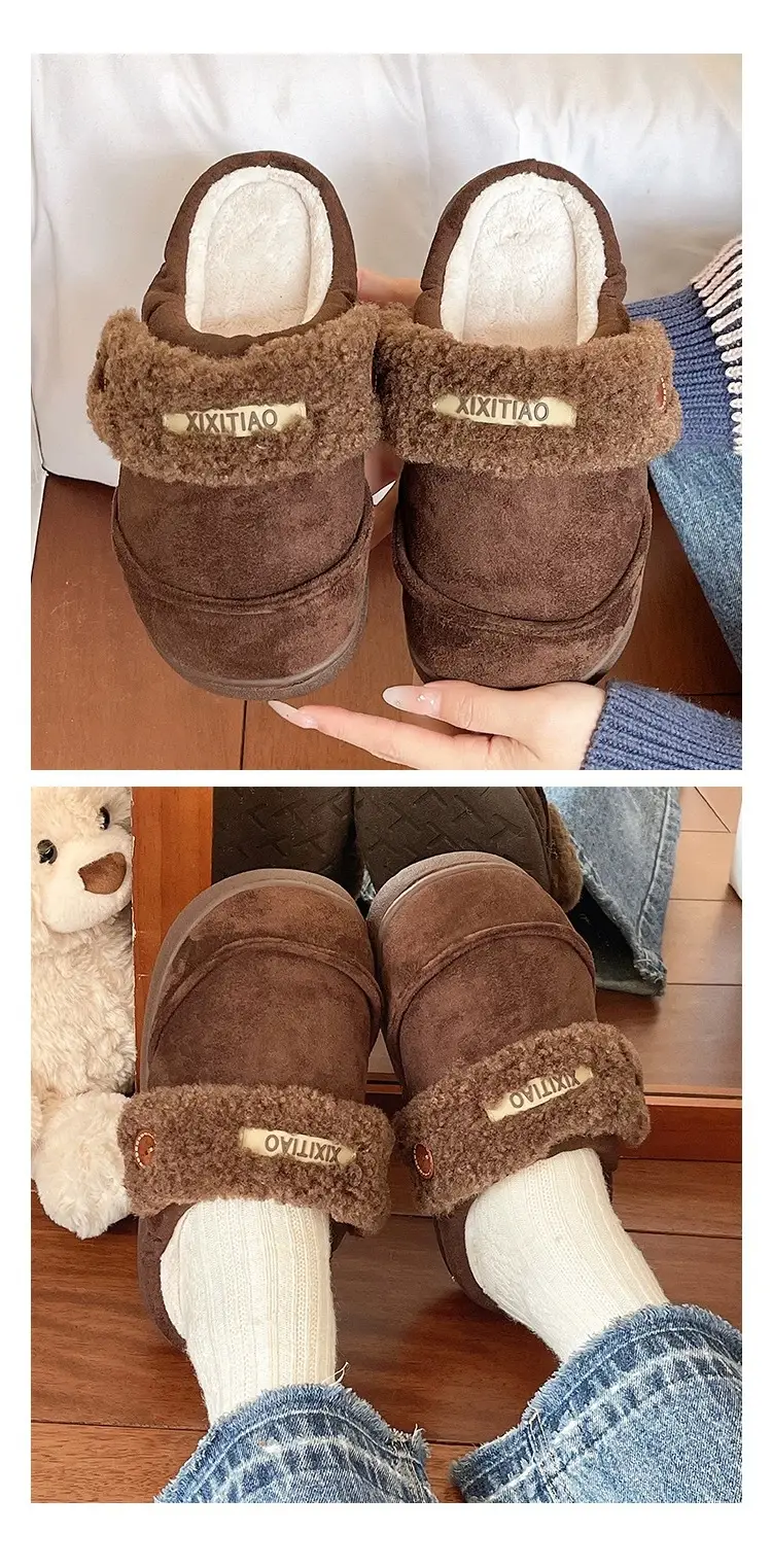 Women Winter Furry Slippers Brown Cross-Border — feature 11