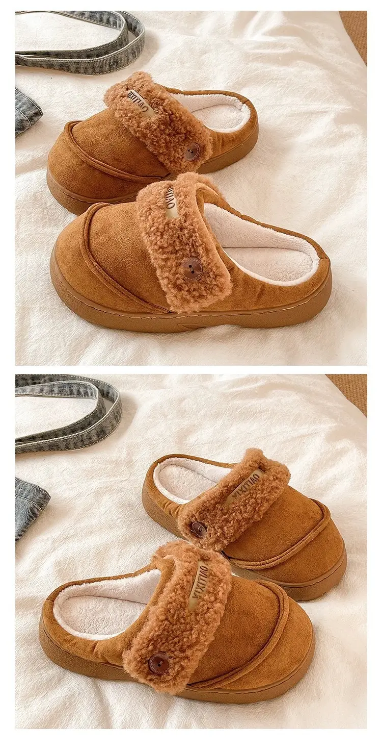 Women Winter Furry Slippers Brown Cross-Border — feature 4