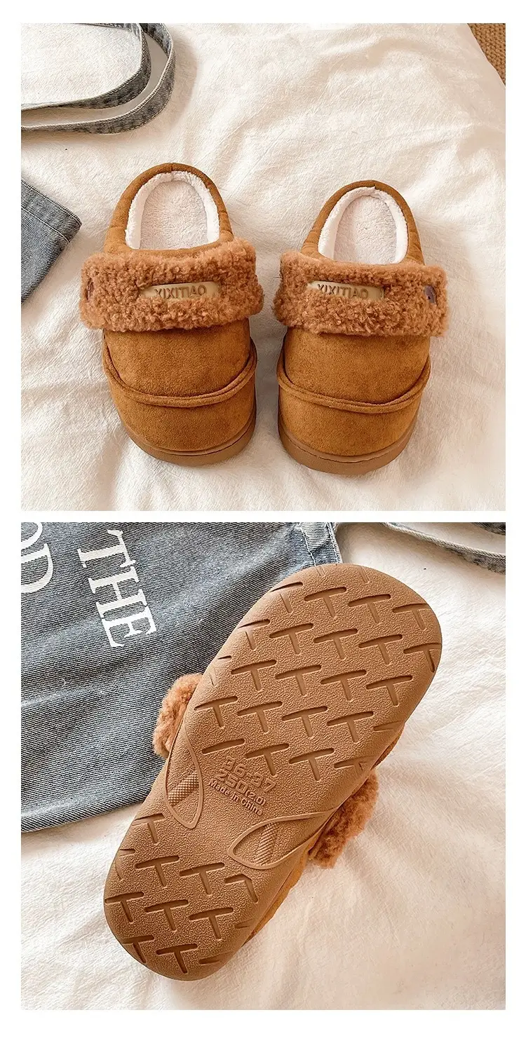 Women Winter Furry Slippers Brown Cross-Border — feature 5