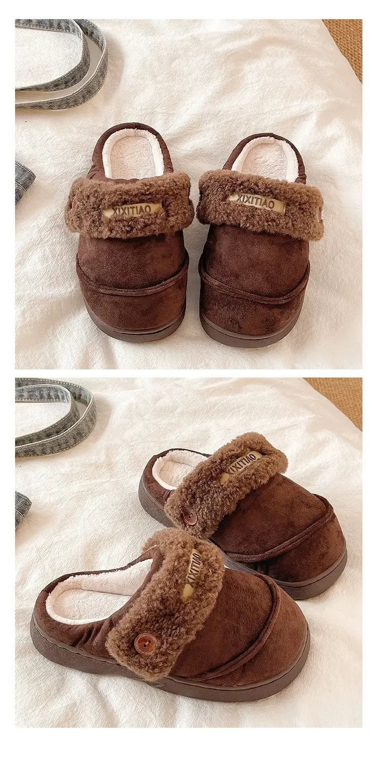 Women Winter Furry Slippers Brown Cross-Border — feature 6