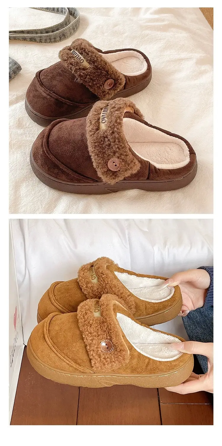 Women Winter Furry Slippers Brown Cross-Border — feature 7