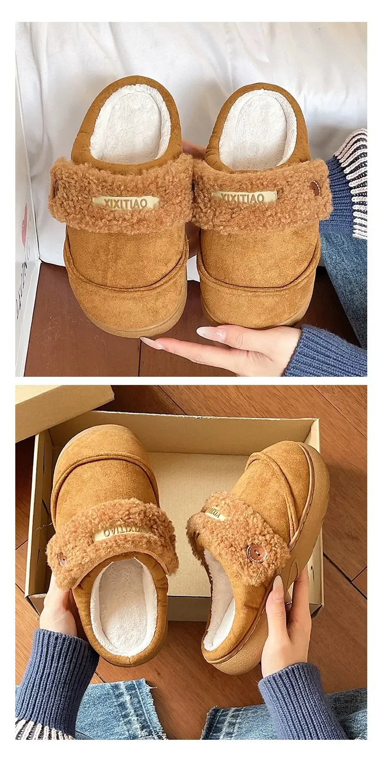 Women Winter Furry Slippers Brown Cross-Border — feature 8