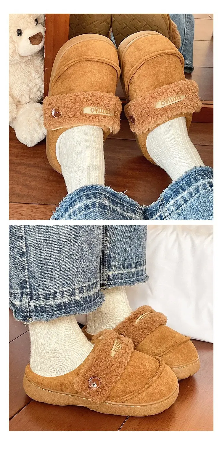 Women Winter Furry Slippers Brown Cross-Border — feature 9