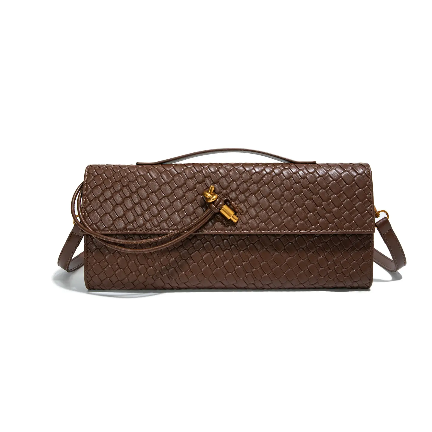 Gold Woven Crossbody Bag for Women - Image 7