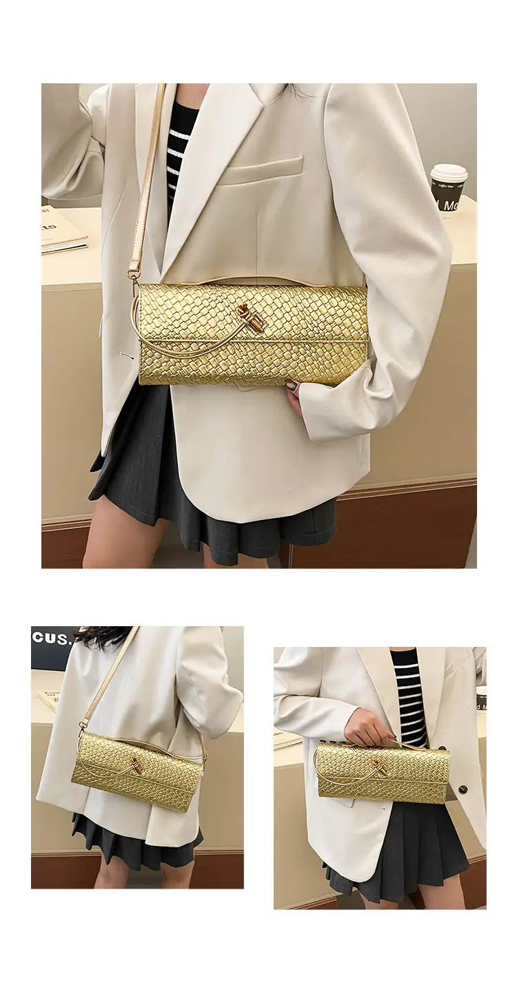Gold Woven Crossbody Bag for Women — feature 13