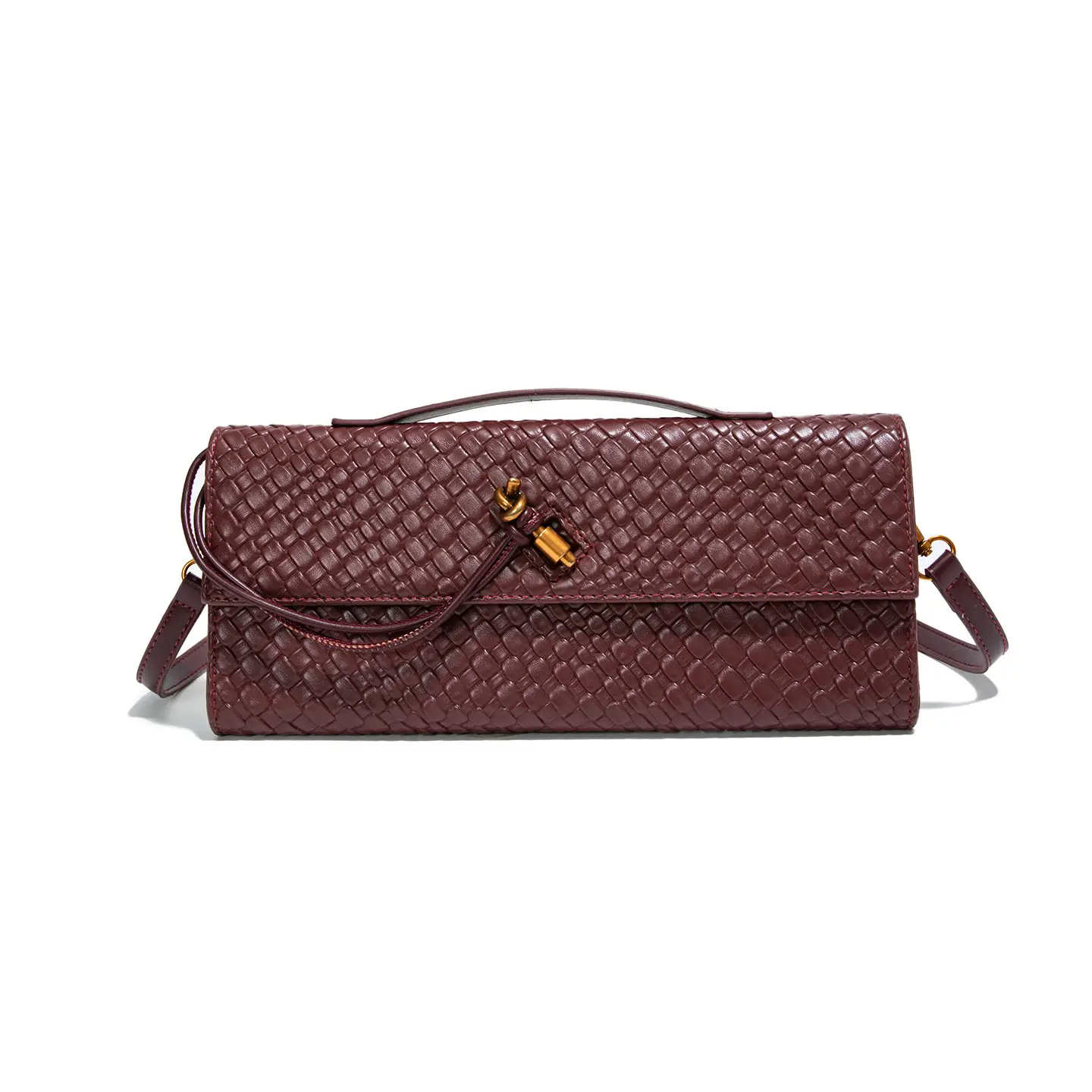 Gold Woven Crossbody Bag for Women - Image 2